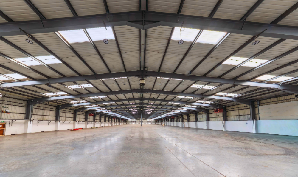 Commercial Property Page - inside of an empty industrial warehouse in Norfolk
