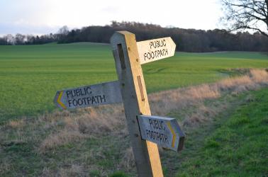 Public footpath sign