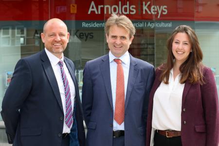 Mark, Guy, Charlotte outside Arnolds Keys office 