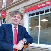 Guy Gowing outside Arnolds Keys new office on King Street in Norwich 500px