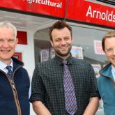 Newly appointed Rural Practice Surveyor James Hill centre with Arnolds Keys agricultural partners Simon Evans left and Tom Corfield 500px