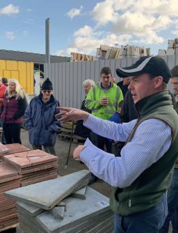 Matthew Davey conducting his first farm machinery auction at Haddiscoe