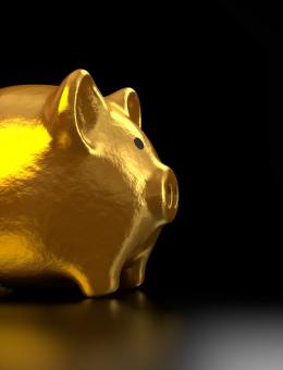 gold piggy bank